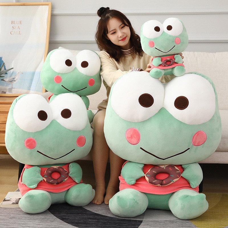 Sanrio Keroppi Cute Big Eyed Frog Plush Doll Kawaii Sof StuffedPillow Toy Doughnut Frog Children s 2 - Danganronpa Merch